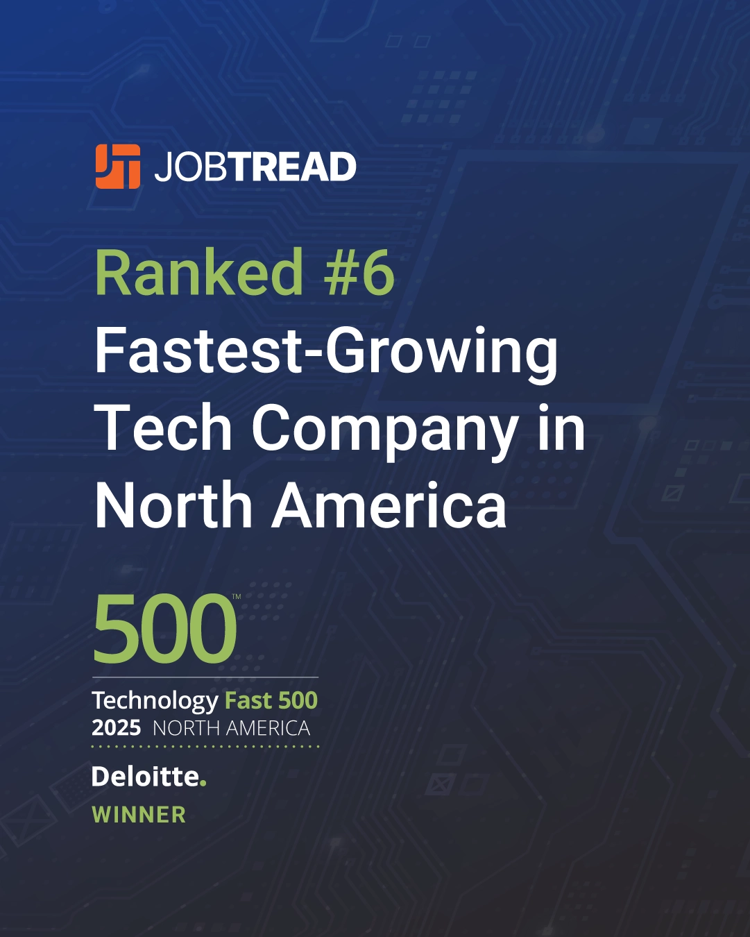 Ranked #6 in Deloitte Fastest Growing Tech Company in North America